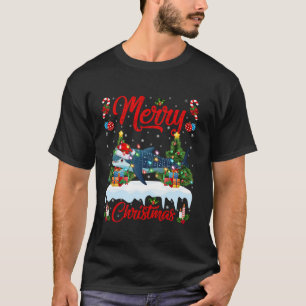 Haai Vrolijk Kerstboom Verlichting Santa Whale SH T-shirt