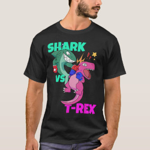 Haai Vs Dinosaur T Rex Bokshandschoenen Voor Kinde T-shirt