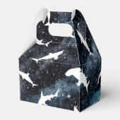 Haai witte schaduw op donkere galaxy Space Bedankdoosjes (Achterkant)