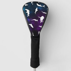 Haai witte schaduw op donkere galaxy Space Golfheadcover