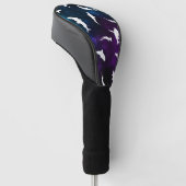 Haai witte schaduw op donkere galaxy Space Golfheadcover (Schuin)