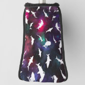 Haai witte schaduw op donkere galaxy Space Golfheadcover (Draai 90)