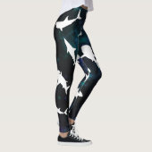 Haai witte schaduw op donkere galaxy Space Leggings (Rechts)