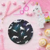 Haai witte schaduw op donkere galaxy Space Papieren Bordje (Feest)