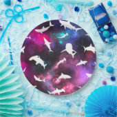 Haai witte schaduw op donkere galaxy Space Papieren Bordje (Feest)
