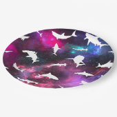 Haai witte schaduw op donkere galaxy Space Papieren Bordje (Gekanteld)