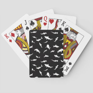Haai witte schaduw op donkere galaxy Space Pokerkaarten