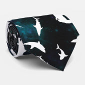 Haai witte schaduw op donkere galaxy Space Stropdas (Opgerold)