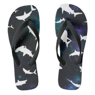 Haai witte schaduw op donkere galaxy Space Teenslippers