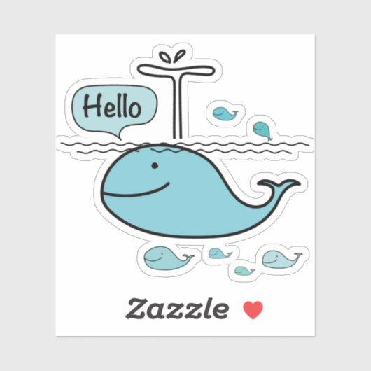 haai zegt hallo sticker (Vel)