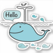 haai zegt hallo sticker (Voorkant)