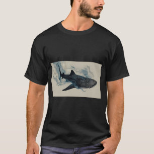 Haai zwemt door blauw water t-shirt