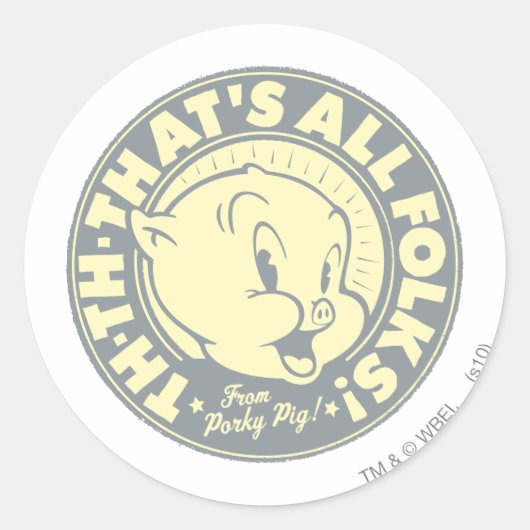 Haaie TH-TH-DAT IS ALLE FOLKS! Ronde Sticker (Voorkant)