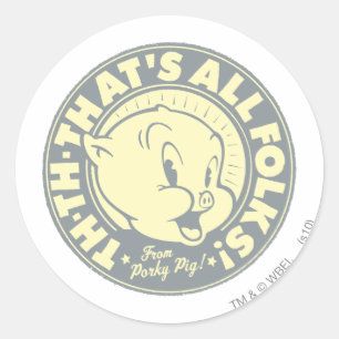 Haaie TH-TH-DAT IS ALLE FOLKS! Ronde Sticker