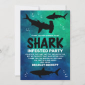 Haaien Alle leeftijden van de geboorte Partij Bedankkaart (Voorkant)