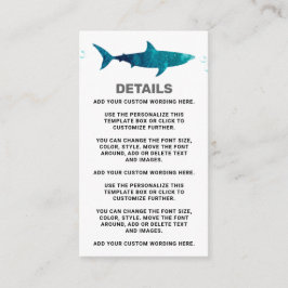 Haaien Alle leeftijden van de geboorte Partij Informatiekaartje