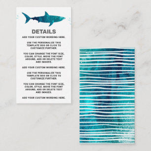 Haaien Alle leeftijden van de geboorte Partij Informatiekaartje