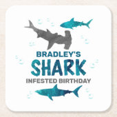 Haaien Alle leeftijden van de geboorte Partij Kartonnen Onderzetters (Voorkant)