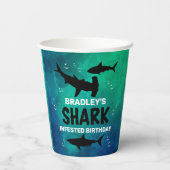 Haaien Alle leeftijden van de geboorte Partij Papieren Bekers (Achterkant)