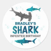 Haaien Alle leeftijden van de geboorte Partij Ronde Sticker (Voorkant)