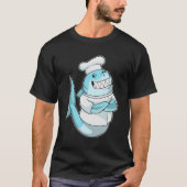 Haaien als Chef met kookplatform T-shirt (Voorkant)