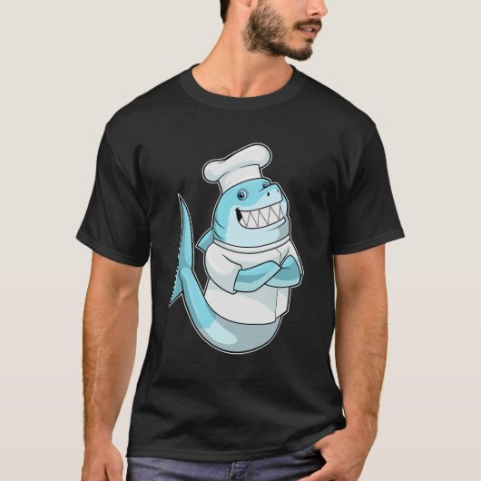 Haaien als Chef met kookplatform T-shirt (Voorkant)