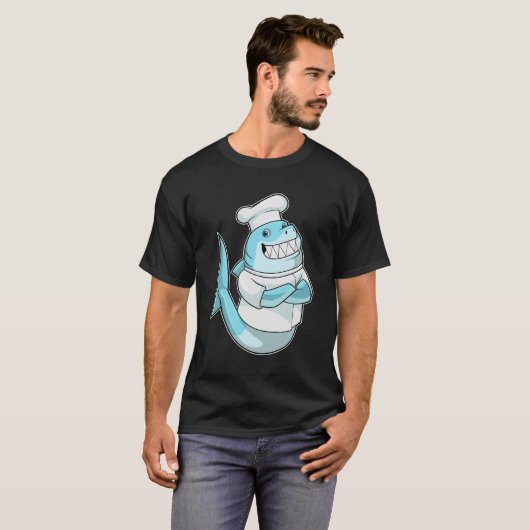 Haaien als Chef met kookplatform T-shirt (Voorkant volledig)