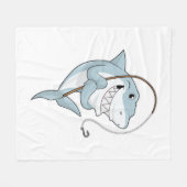 Haaien als Fisher met Geviste staaf Fleece Deken (Voorkant (Horizontaal))