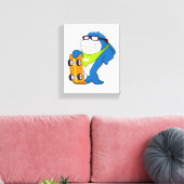 Haaien als Skater met Skateboard Canvas Afdruk (Insitu (Woonkamer))