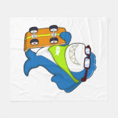 Haaien als Skater met Skateboard Fleece Deken (Voorkant (Horizontaal))