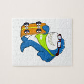 Haaien als Skater met Skateboard Legpuzzel (Horizontaal)