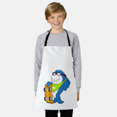 Haaien als Skater met Skateboard Schort (Gedragen)