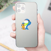 Haaien als Skater met Skateboard Sticker (Telefoon)
