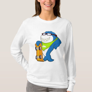 Haaien als Skater met Skateboard T-shirt