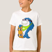 Haaien als Skater met Skateboard T-shirt (Voorkant)
