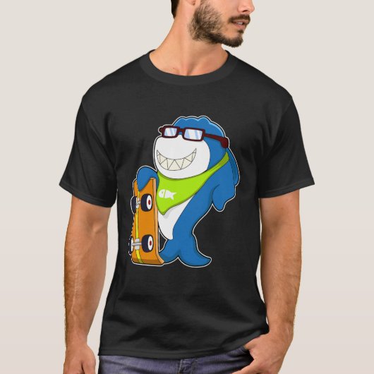 Haaien als Skater met Skateboard T-shirt (Voorkant)