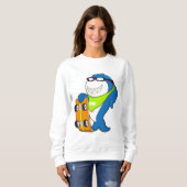 Haaien als Skater met Skateboard Trui (Voorkant volledig)