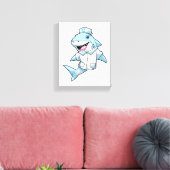 Haaien als zuster met coat canvas afdruk (Insitu (Woonkamer))