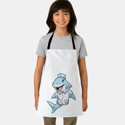 Haaien als zuster met coat schort (Insitu)