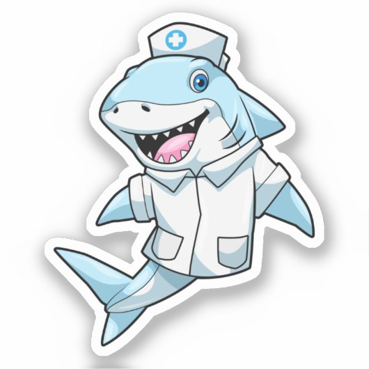 Haaien als zuster met coat sticker (Voorkant)