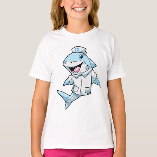 Haaien als zuster met coat t-shirt (Voorkant)