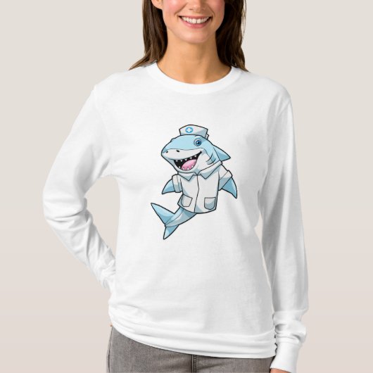 Haaien als zuster met coat t-shirt (Voorkant)