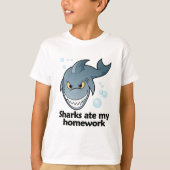 Haaien aten mijn huiswerk t-shirt (Voorkant)