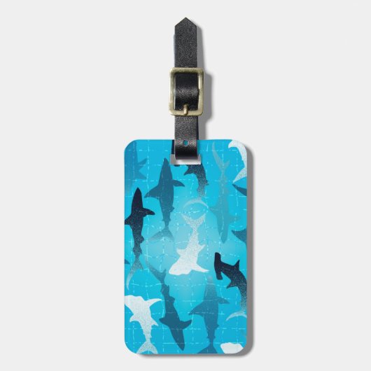 haaien! bagagelabel (Voorkant verticaal)