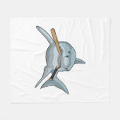Haaien bij honkbal met honkbalknuppel fleece deken (Voorkant (Horizontaal))