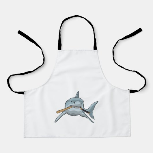 Haaien bij honkbal met honkbalknuppel schort (Voorkant)