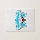 Haaien bij zwemmen met zwembril legpuzzel (Horizontaal)