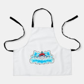 Haaien bij zwemmen met zwembril schort (Voorkant)