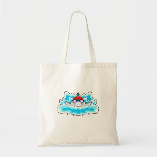 Haaien bij zwemmen met zwembril tote bag (Voorkant)