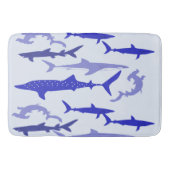 Haaien Blauw Badmat (Voorkant)
